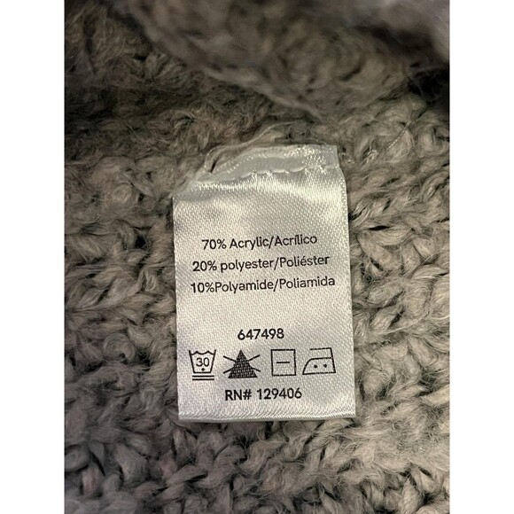 Venus Sweater Womens Medium Beige Gray Ombre Chunky Knit V Neck Cozy Pullover - Picture 8 of 8